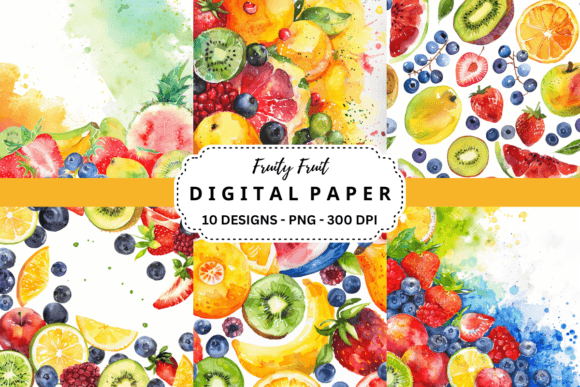 Download Watercolor Fruity Fruit Background - Fruit background Collection
