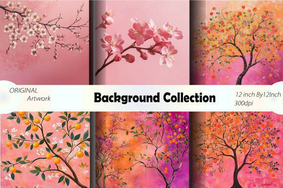 Download Pink Flower and Fruit Background Bundle - Fruit background Collection