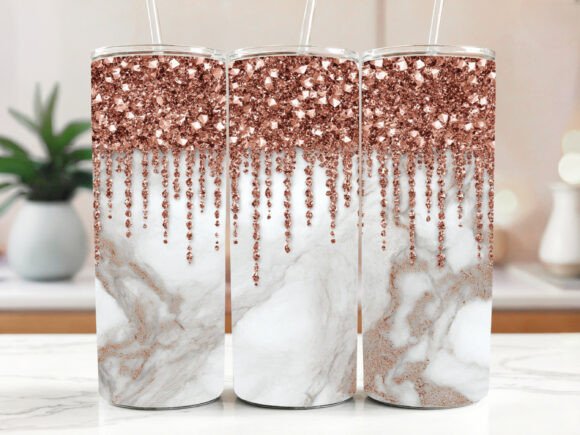 Download Bronze Metallic Marble Tumbler Wrap - Metallic Collection