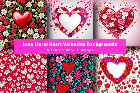Download Love Floral Heart Valentine Backgrounds - Premium Resources