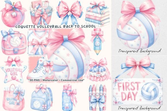 Download Pink Coquette Volleyball Back to School - Volleyball Collection