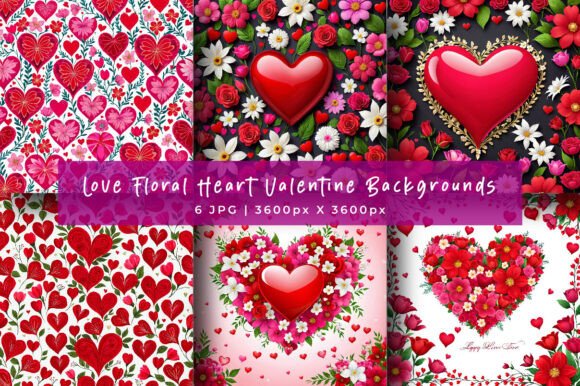 Download Love Floral Heart Valentine Backgrounds - Premium Resources