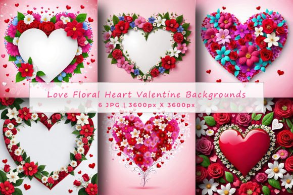 Download Love Floral Heart Valentine Backgrounds - Premium Resources