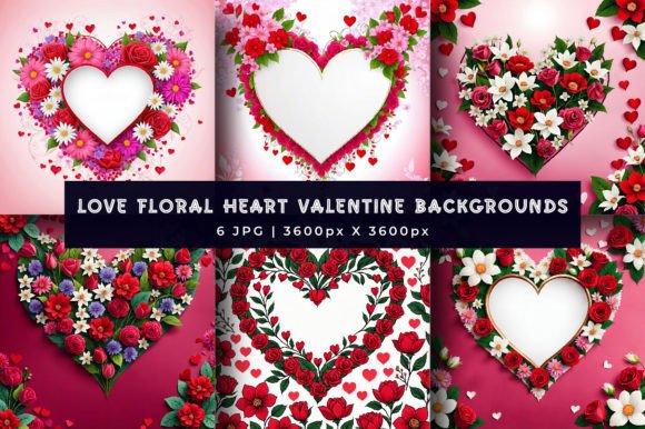 Download Love Floral Heart Valentine Backgrounds - Premium Resources