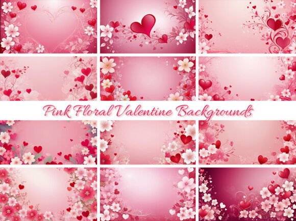 Download Pink Floral Valentine Backgrounds 2 - Premium Resources