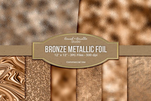 Download Bronze Metallic Foil Digital Paper - Metallic Collection