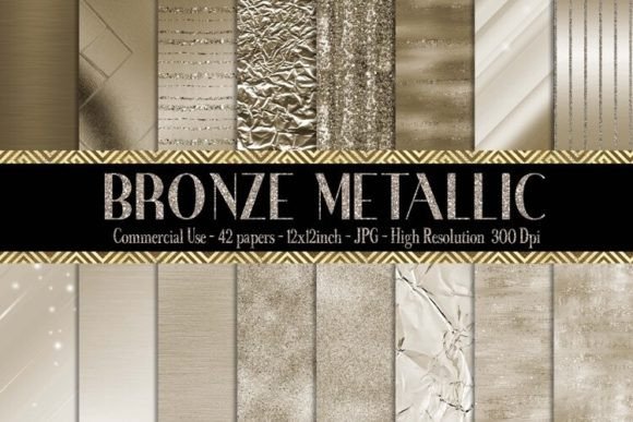 Download Bronze Metallic Foil Digital Papers - Metallic Collection