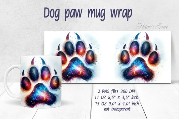 Download Dog Paw Heart Pattern Mug Wrap Designs - Mug wrap designs Collection