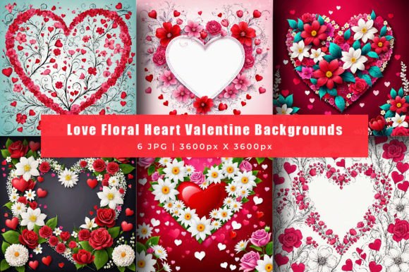 Download Love Floral Heart Valentine Backgrounds - Premium Resources