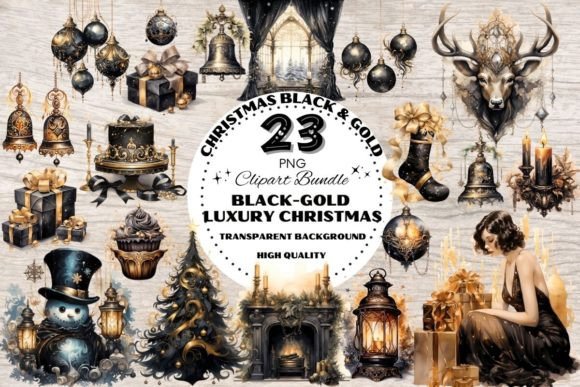 Download Black Gold Bronze Metallic Christmas - Metallic Collection